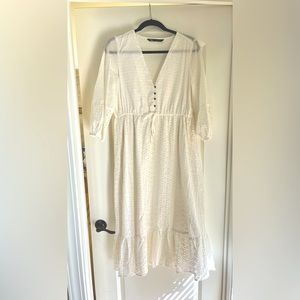 Zara Eyelet Midi Dress